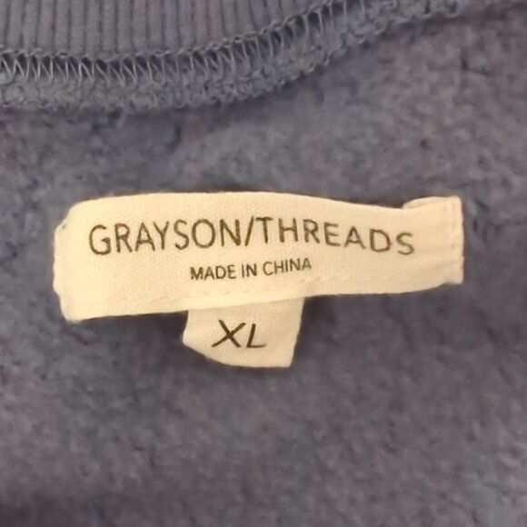 Grayson/Thread Blue Graphic Cropped Sweatshirt - Picture 5 of 6